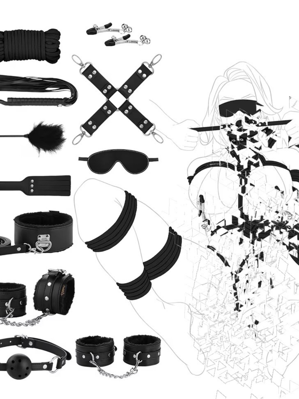 Bondage Accessory Kit - Black